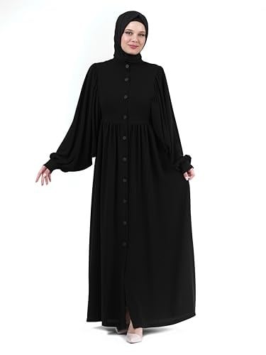 DERİN 24351-24 SİYAH HAKİM YAKA KARPUZ KOL FERACE