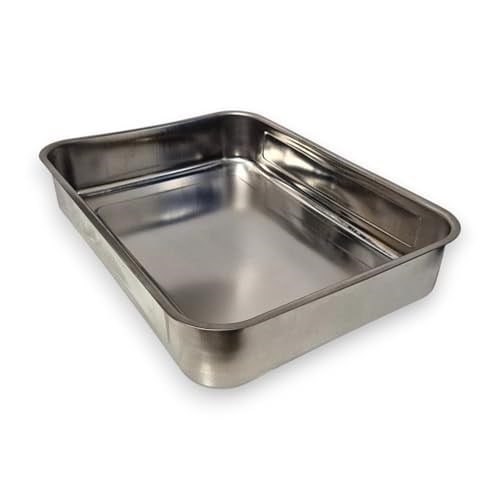 Derin Fırın Tepsisi Yoğurt Mayalama Paslanmaz Çelik Çok Amaçlı Dikdörtgen Metal Tava Saklama Kabı (36,5x26,5x6,5 cm, 304 (18/10) Kalite, Makinede Yıkanabilir, Gıdaya Uygun, Kolay Temizlenebilir)