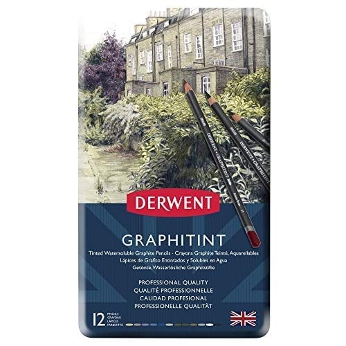 Derwent Graphıtınt Serisi Renkli Grafit Kalem Seti - 12 Renk Metal Kutu