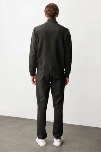 Desen Triko Hakim Yaka Fermuarlı Eşofman Üstü, 25443 - Bedenler: M, L, XL, XXL