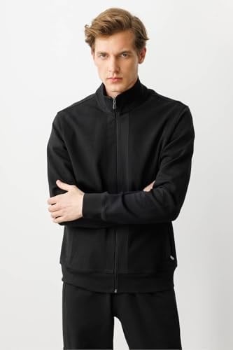 Desen Triko Hakim Yaka Ön Bandı Ve Cebi Kumaş Eşofman Üstü, 25447 - Bedenler: M, L, XL, XXL