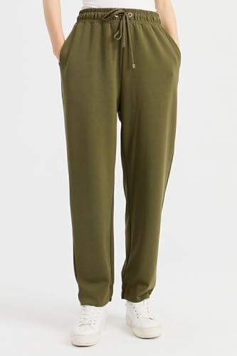 DESEN TRİKO Kadın Cepli Eşofman Pantolon Haki Beden;M,Renk;Haki dsnNM9281