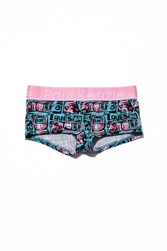 Desenli Kadın Boyshort Külot – Unique Effect – Love Bunny