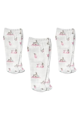 DEUX LAPINS% 100 Pamuk Müslin Patikli Alt 3’lü Set – Bébé Lapin Rose YNDGNALT-1018
