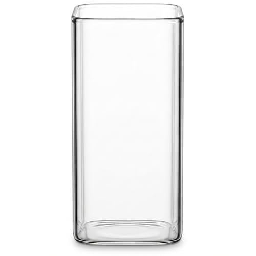 Dikdörtgen Borosilikat Cam Bardak, 300 Ml Kapasite, Isıya Dayanıklı Yapı, Makinede Yıkanabilir, Ev Ofis Restoran İçin Kullanıma Uygun Borosilikat Cam Kahve Espresso Latte Sunum Bardağı