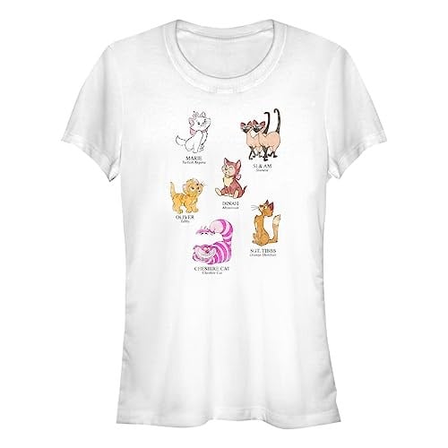 Disney Mickey and Friends - Cat Breeds Bisiklet Yaka T-Shirt Tişört Kadın