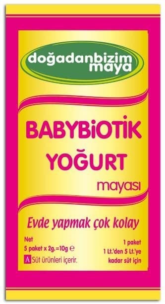 Doğadan Bizim Babybiotik Yoğurt Mayası 1 Kutu 5 saşe