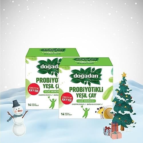 Dogadan Yılbaşı Paketi Probiyotikli Yeşil Çay Açai Ananaslı 14'lü x 2