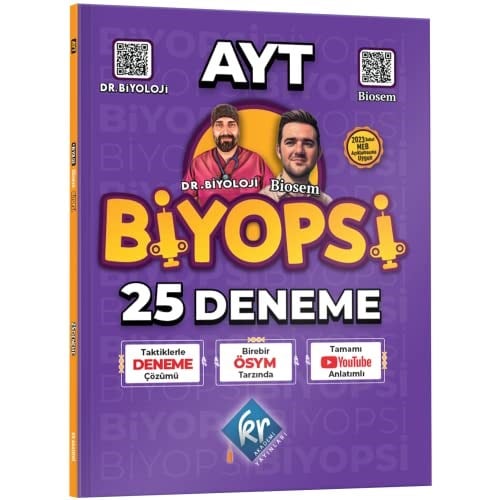 Dr. Biyoloji & Biosem 2023 AYT Biyopsi 25 Biyoloji Deneme KR Akademi