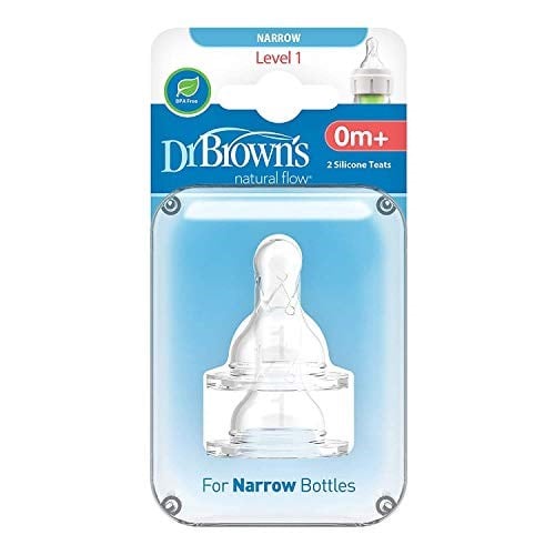 Dr. Brown's 1. Seviye Dar Ağız Silikon Biberon Emziği, İkili Paket