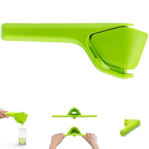 Dreamfarm Fluicer Katlanır Pratik 23cm Narenciye Sıkacağı, Yeşil | Kolay, manuel taze limon suyu sıkacağı, pip yakalayıcılı, limonlara uygun, kompakt depolama, 9 inç