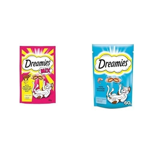 Dreamies kedi ödül maması seti (Sığırlı & peynirli ve somonlu, 2 x 60 g)