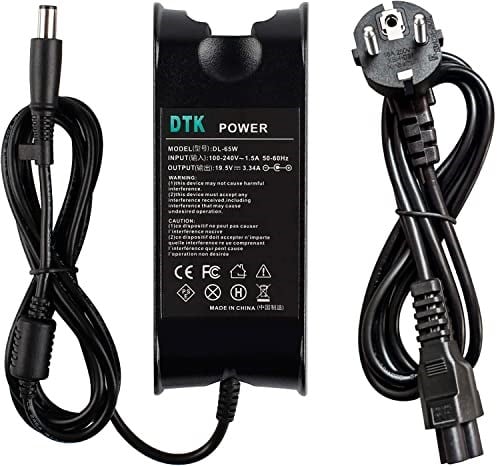 DTK Notebook Laptop Şarj Cihazı AC Güç Kaynağı Dell için, 19,5 V 3,34 A 65 W Güç Kaynağı Ağ Pil Güç Kaynağı Fişi [7,4 * 5,0 mm]