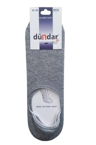 Dündar 12 Çift Gri Renk Dikişsiz Arkası Slikonlu Babet Çorap Gri 41-45