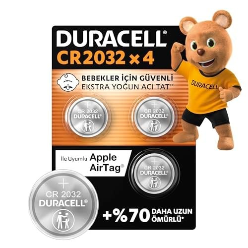 Duracell Cr 2032 Lityum Düğme Pil (4’Lü Paket) 3V, (Cr2032)