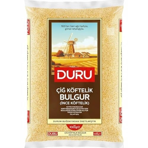 Duru Çiğ Köftelik Bulgur, 1 kg,%100 Doğal ve Sertifikalı, Yüksek Lif ve Protein İçerir, GDO İçermez, Pirinç Alternatifidir