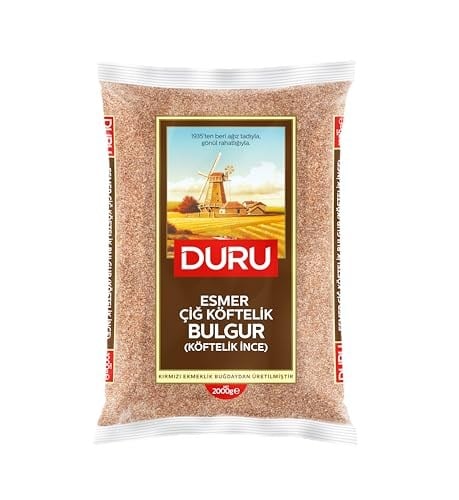 Duru Esmer Köftelik İnce Bulgur (Çiğ Köftelik) 2000g – Doğal Taş Değirmende Üretilmiş, Kolay Yoğrulan, Lif ve Protein Kaynağı