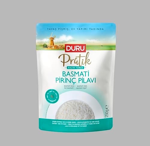 Duru Pratik Basmati Pirinç Pilavı 250g – Hazır Yemek – Zeytinyağlı ve Tereyağlı – Katkısız ve Koruyucusuz