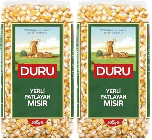 Duru Yerli Patlayan Mısır 500g –%99 Patlama Oranı, Yüksek Lif İçeriği, GDO İçermez 2li paket