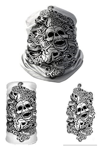 e taktik Multifunctional Bony Skulls Seamless Knitting UV+ Neckerwear Face Mask Headband Bandana Do Rag Hairband