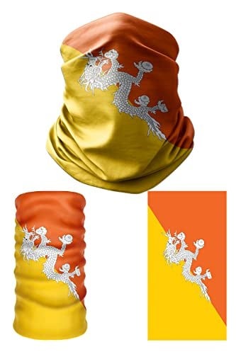 e taktik Multifunctional Flag of Bhutan Seamless UV+Face Mask Headband Bandana Do Rag Hairband