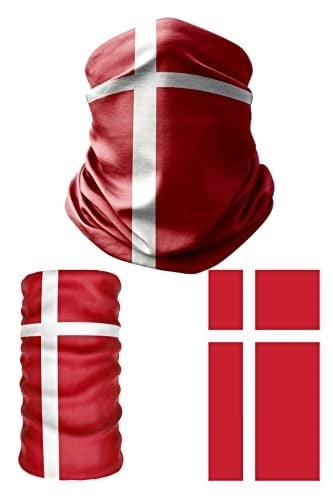 e taktik Multifunctional Flag of Denmark Seamless UV+Face Mask Headband Bandana Do Rag Hairband