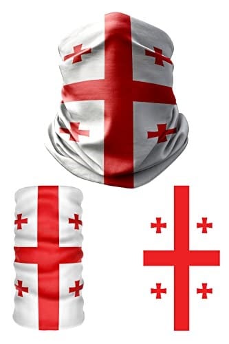 e taktik Multifunctional Flag of Georgia Seamless UV+Face Mask Headband Bandana Do Rag Hairband