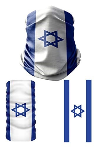 e taktik Multifunctional Flag of Israel Seamless UV+Face Mask Headband Bandana Do Rag Hairband