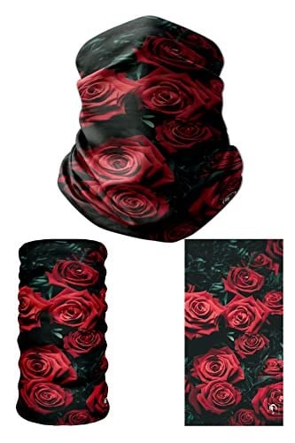 e taktik Multifunctional Red Roses Seamless Knitting UV+ Neckerwear Face Mask Headband Bandana Do Rag Hairband