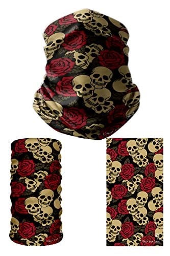 e taktik Multifunctional Roses And Skulls Seamless Knitting UV+ Neckerwear Face Mask Headband Bandana Do Rag Hairband