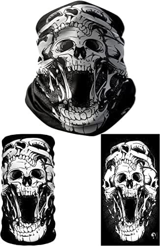 e taktik Multifunctional Screaming Skull Seamless Knitting UV+ Neckerwear Face Mask Headband Bandana Do Rag Hairband
