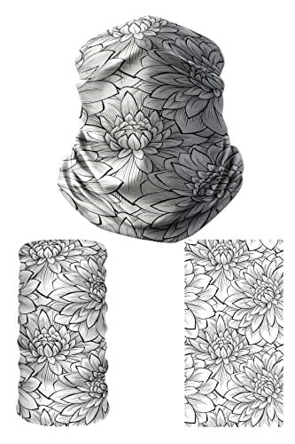 e taktik Multifunctional White Flowers Seamless Knitting UV+ Neckerwear Face Mask Headband Bandana Do Rag Hairband