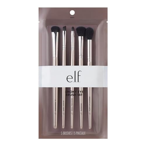 e.l.f. Dumanlı Göz Fırçası Seti, Sentetik, 5 Parça Set (82021) (Fırça Sapı Rengi Değişebilir)