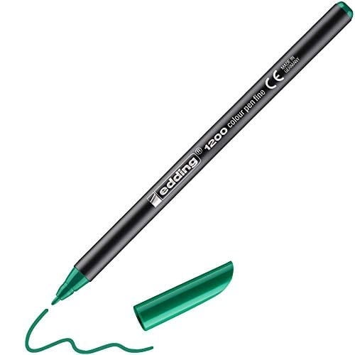 Edding 1200 ince uçlu keçeli kalem - yeşil - 1 kalem - yuvarlak uçlu 1 mm