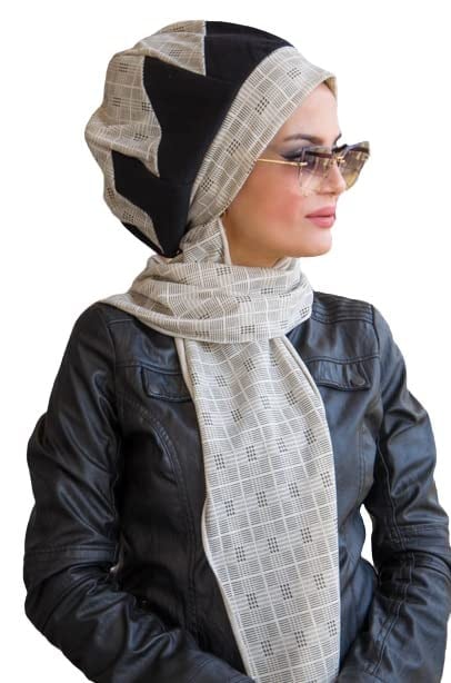 Ekru Ekoseli Atkılı Bere - 30202