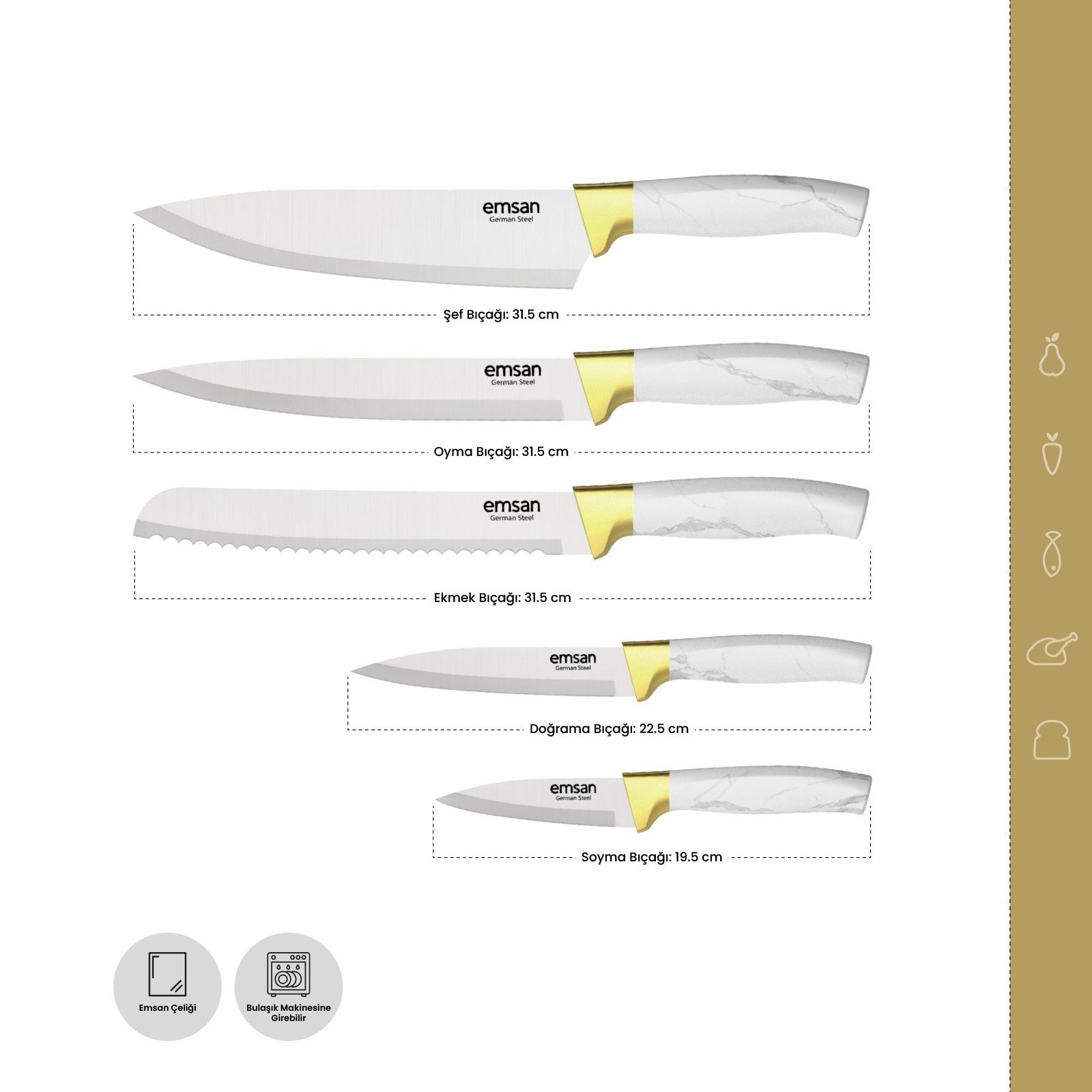 Emsan Artisan German Steel Bıçak Seti
