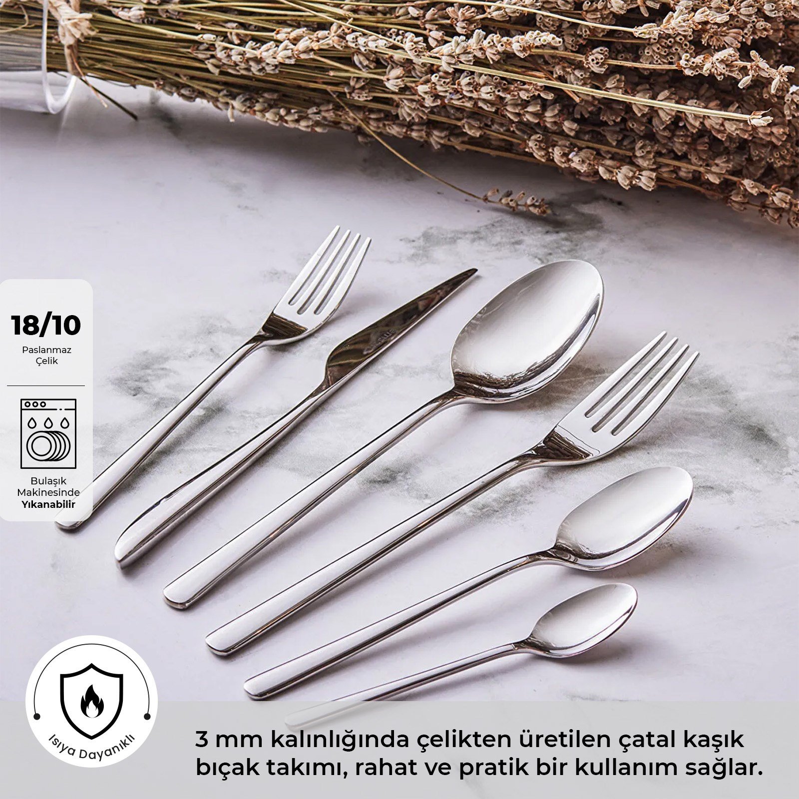 Emsan Elegance Bello 84 Parça 12 Kişilik Çatal Kaşık Bıçak Seti Lüks Kutulu