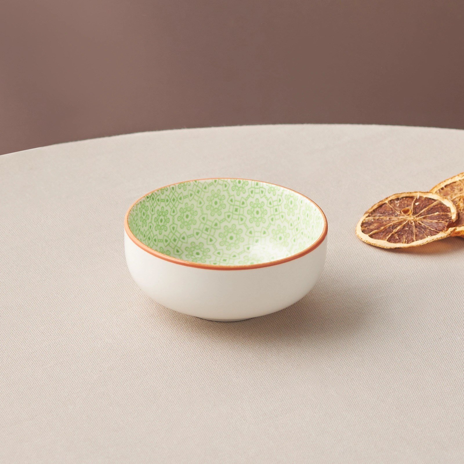 Emsan Floral Yeşil Round Çerezlik 10 cm