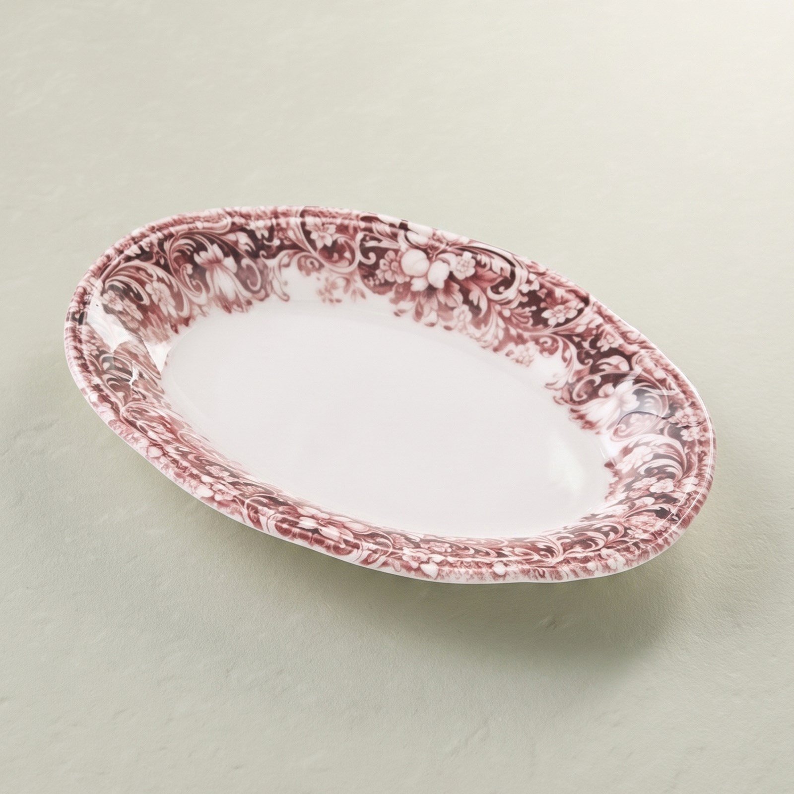 Emsan Floransa Kayık Tabak 21 cm Bordo