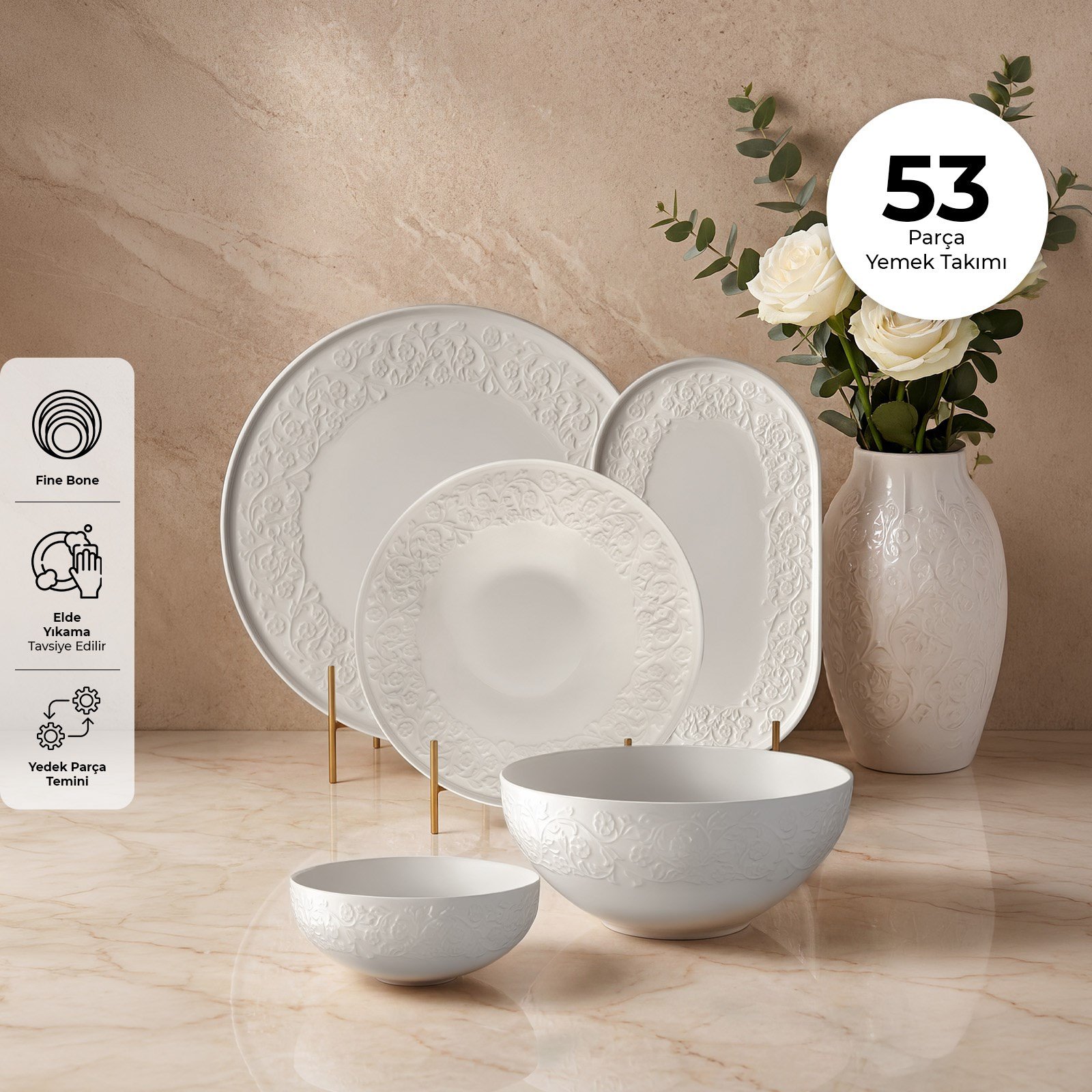 Emsan Hera 53 Parça 12 Kişilik Yemek Takımı