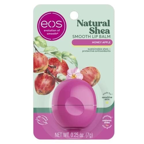 eos Süper Yumuşak Shea Dudak Balsamı - Bal Elması | 24 Saat Hidrasyon | Kuru Dudakları Nemlendirmek İçin Dudak Bakımı | Glutensiz | 0,25 oz