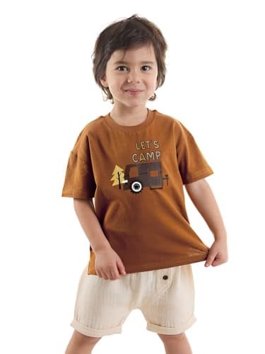 Erkek Bebek Çocuk Müslin Şort T-shirt Takım