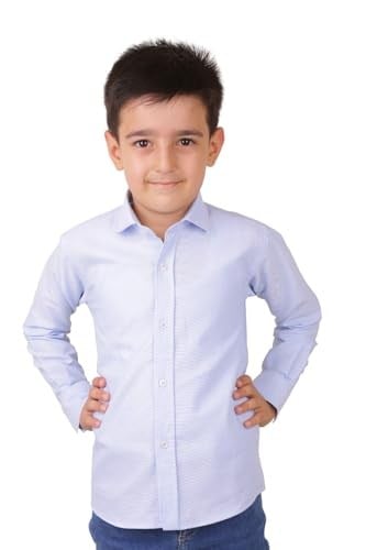 erkek çocuk açık mavi uzun kol gömlek