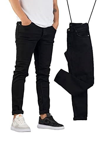 Erkek Slim Fit Dar Kesim Kot Pantolon Siyah
