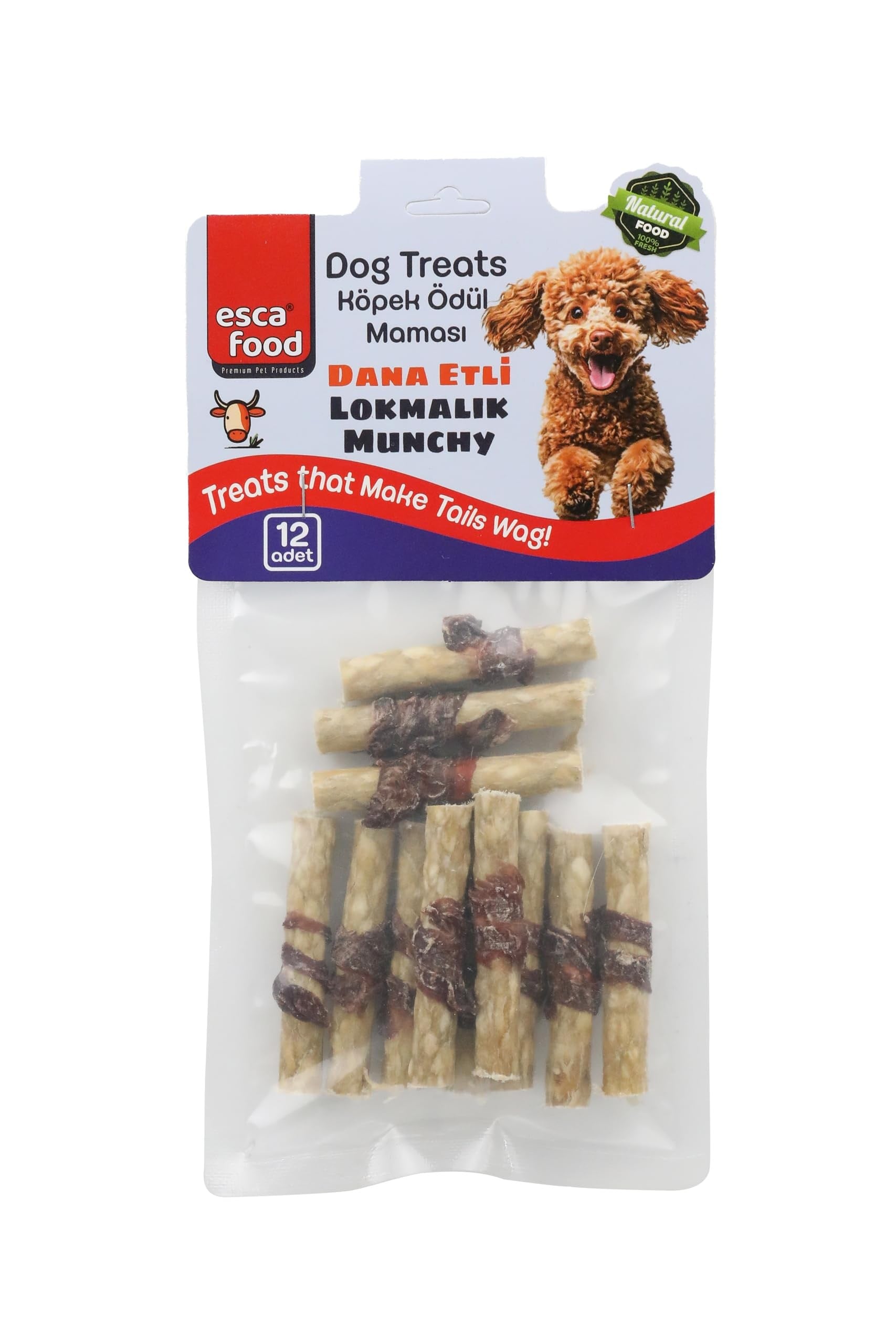 Esca Food Dana Etli Lokmalık Munchy 6 Santimetre 6 Gram 12'li Köpek Ödül Maması