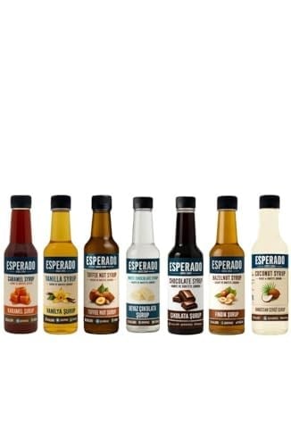 Esperado 7 Li Ekonomik Kahve & Kokteyl Şurup Seti - Şekersiz - 7 Adet X 250 ml