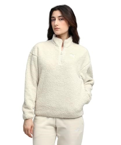 Ess Elevated Half-Zip Crew Kadın Bej Günlük Stil Sweatshirt 68811187 - Bedenler: XS, S, M, L