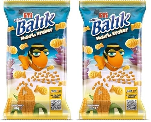 Eti Balık Mini Mısırlı Kraker 70 g 2li paket