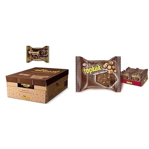 Eti Browni Gold Çikolata Soslu Kek 45 g x 24 Adet ve Eti Topkek Fındıklı Kakaolu Kek 35 g x 24 Adet