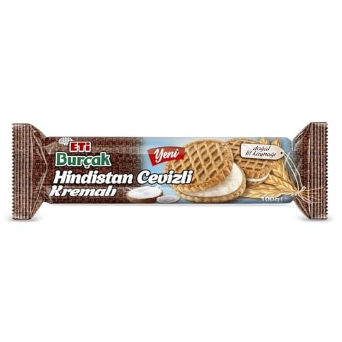 Eti Burçak Hindistan Cevizi Kremalı Bisküvi 100 g Tekli Paket